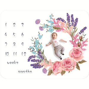 Sedex Soft Thick Boy o Girl Infant poliestere Custom Plant Universe Minky neonato mensile Milestone coperta - Product Image 6