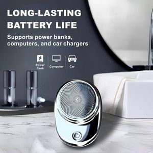 Rasoir Électrique Rotatif Portable Rechargeable USB, Mini Rasoir de Poche pour Hommes, Étanche IPX5, Chargement Type-C, Utilisation Domestique et en Camping-Car - Product Image 2