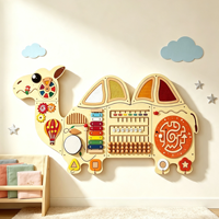 Panel de Actividades Sensoriales Montessori de Madera con Forma de Camello, para Montar en la Pared, Juguete Educativo Musical