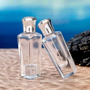 Luxury 50ml Flat Empty Glass Perfume <b>Bottle</b> High Quality Vintage Glass Atomizer Pump Sprayer Lid <b>Diffuser</b> Screen Printed - Product Image 1