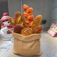 Sculpture personnalisée en résine et fibre de verre en forme de pain, nuage ou gâteau, motif dessin animé mignon, pour décoration de magasin