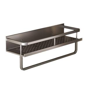 Estante de Almacenamiento de <span class=keywords><strong>Baño</strong></span> de Aluminio Gris Metálico de 2 Niveles, Resistente al Polvo y a la Humedad, <span class=keywords><strong>Sin</strong></span> Necesidad de Lavado, <span class=keywords><strong>Sin</strong></span> Perforaciones, Montado en la Pared, para Balcón - Product Image 5