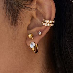 Modernos Pendientes de Zirconia con Baño PVD de Acero Inoxidable Hipoalergénicos al por Mayor para Mujer - Product Image 1