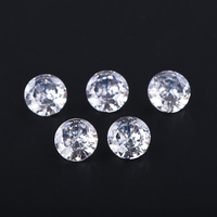 Pierre précieuse de Zircon cubique ronde synthétique de haute qualité 7mm-8.5mm couleurs blanches en vrac CZ pierre zircone cubique pour bijoux