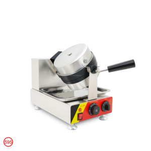 Piastra per Waffle Commerciale Monocilindrica in Acciaio Inox con Rivestimento Antiaderente, Temperatura Regolabile e Timer per Colazione e <span class=keywords><strong>Snack</strong></span> - Product Image 1