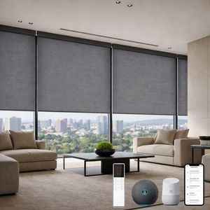 Stores enrouleurs intelligents occultants en aluminium avec moteur Wi-Fi et commande tactile pour intérieur - Product Image 1
