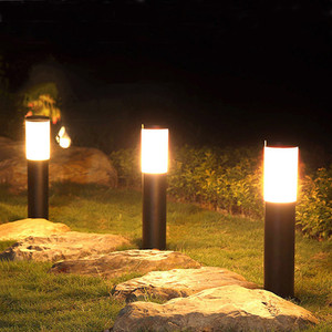 最佳LED太阳能草坪灯花园暖白色CCT IP65防水铝和不锈钢灯体220v促销 - Product Image 4