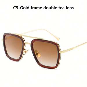 Gafas de Sol Cuadradas de Moda con Logotipo Personalizado, Unisex, Montura Metálica, Estilo Moderno, Steampunk, Piloto, Tony Stark, para Hombre y Mujer - Product Image 6