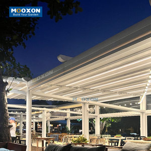 Toldo Retráctil Curvo Motorizado Inteligente con Control Remoto, de Aluminio, <span class=keywords><strong>para</strong></span> Exteriores, con Techo de PVC y Luces LED, Marca Mooxon - Product Image 5