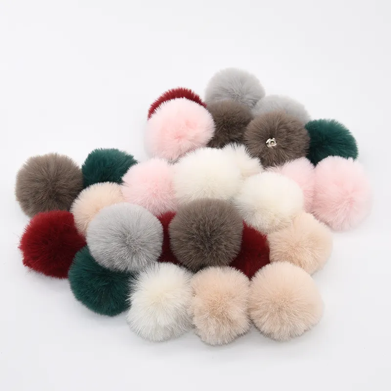 Fur Pom High Quality Faux Rabbit Fur Ball 6cm 8cm Fake Fur Pompoms Accessoris Fur Pom Poms