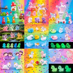 Mini figurines d'animaux licorne <span class=keywords><strong>en</strong></span> résine, mignonnes, thème féerique, Saint-Valentin, romantiques, pour pâte à modeler, slime, objets de collection, remplissage de boîte cadeau du fabricant - Product Image 6