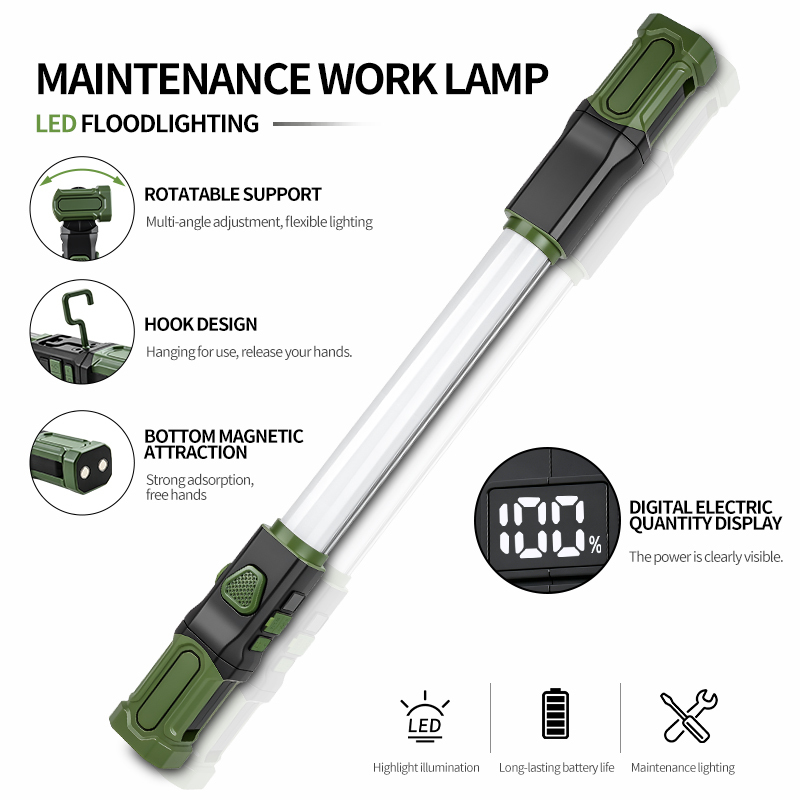 Magnetic LED Work Light Dimmable Rotatable Waterproof Inspection Lamp High Bright Portable Repair Workshop Emergency Lighting