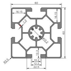 Perfil de Aluminio Estándar Europeo 6060a, Fábrica de Perfiles de Aluminio, en Stock, Venta al por Mayor, Perfil de Aluminio Industrial 6060 - Product Image 2