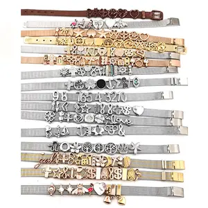 10mm Belt Buckle Mesh Set Charm Bangle Bracelet Making Kit Stainless Steel Charms for Diy Bracelet Accessory