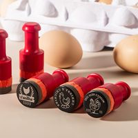 Sello de logotipo de huevo de granja, fecha personalizada, mini sello de huevo, sello de huevo flash de goma preentintado
