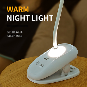 Anti-Skid <span class=keywords><strong>clip</strong></span> điều khiển cảm ứng 360 ° ngỗng cổ dẫn đèn bàn với nightlight 3 bước Dimmable văn phòng chiếu sáng 2400mAh có thể sạc lại - Product Image 6