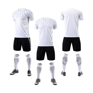 2024 Kit de Football blanc de haute qualité nouveau motif à carreaux maillot haut technologie de Sublimation Logo impression équipe unisexe ensemble pour enfants - Product Image 2