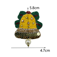 Nouvel Arrivage – Applique de Noël faite main en perles de rocaille, à coudre, broderie perlée pour vêtements, sacs, chapeaux, décoration DIY