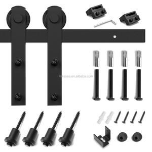 <span class=keywords><strong>Kit</strong></span> matériel pour porte de grange, sangle à crochets en laiton satiné, quincaillerie pour roulement - Product Image 1