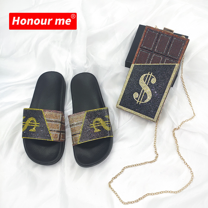 Роскошная вечерняя сумка для женщин, сумочки и кошелек, комплекты со стразами, блестящие шлепанцы для денег с кристаллами