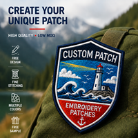 Patch brodé 3D Puff Shield avec logo personnalisé pour chapeaux, vestes, sacs