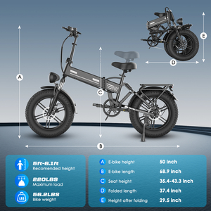 Bicicleta Eléctrica Plegable E20 con Llantas Gruesas de 48V y 250W para Adultos, Disponible en Almacenes de la UE y EE. UU. - Product Image 1