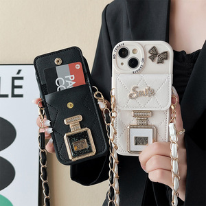 Nước Hoa Chai Lật Gương Với Crossbody Chuỗi Trở Lại Dây Đeo Đồng Xu Ví Chủ Thẻ Điện Thoại Trường Hợp Đối Với iPhone 17 Promax 16 Cộng Với 15 12 - Product Image 3