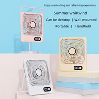 Ventilateur de bureau personnel pliable AntarcChill à 180 degrés, 5 vitesses réglables, fonctionnant sur batterie, rechargeable, portable, petit ventilateur