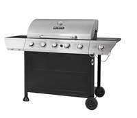 Barbecue de camping commercial d'extérieur avec brûleur latéral, finition en acier inoxydable thermolaqué, certifié CE