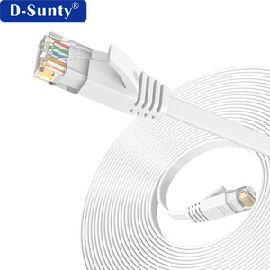 สายแพทช์คอร์ด Cat6 แบบแบน UTP ความเร็วสูง 32AWG ทองแดงแท้ สายอีเธอร์เน็ต RJ45 สีขาว 1ม. 2ม. 3ม. 5ม. 10ม. 15ม. 20ม. 30ม. - Product Image 4