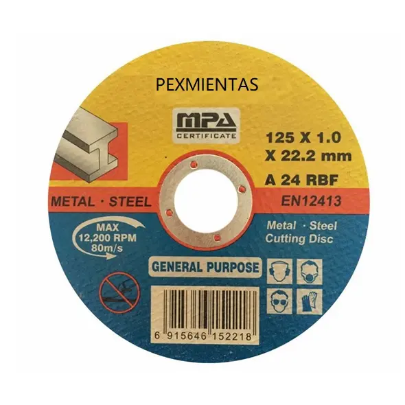 Pexmientas 4" 4 Inch Abrasive Aluminum Oxide Steel Cut Disc Disco De Corte Stainless Steel Metal Cutting Disc