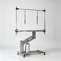 Table de toilettage pour animaux de compagnie robuste à levage hydraulique, 120x60cm, avec pieds en acier inoxydable et hauteur réglable