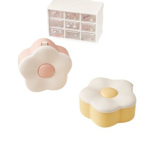 Flower Shaped Makeup <b>Mirror</b> Portable <b>Compact</b> <b>Mirror</b> For Desk Student Dormitory Use With Storage Capacity - Product Image 5