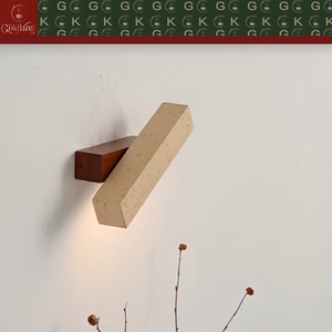 Applique murale rectangulaire inclinée GOLDKING en travertin beige chaud et bois <span class=keywords><strong>de</strong></span> noyer, style moderne pour hôtels et résidences, personnalisable OEM ODM, vente directe - Product Image 6