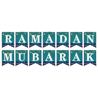 KLS Décorations Festives Bannière Aïd Moubarak Lanterne Lune Château Panneaux Muraux Maison Fournitures de Fête Ramadan Noël Diwali Papier