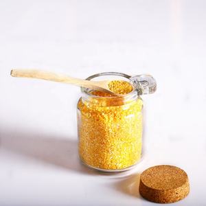 <span class=keywords><strong>Bouteille</strong></span> de rangement ronde en verre de 250ml, pot à pudding avec couvercle en liège et cuillère en bois pour pots de rangement de <span class=keywords><strong>cuisine</strong></span>, vente en gros - Product Image 2