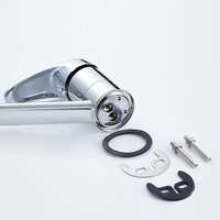 Robinet de cuisine monocommande monotrou en zinc Zamac chromé céramique, eau chaude et froide, pour le marché russe et roumain, économique