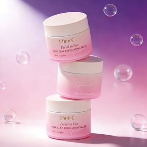 Customized 30 50 60 g 80g 4oz Empty Ombre Pink Round <b>Container</b> Face Lotion Butter Cream Frosted Glass Cosmetic Jars with Lid - Product Image 1