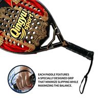 Raquette de padel professionnelle de haute qualité Qingyu Sport, raquette de tennis en fibre de carbone, raquettes en forme de diamant avec filet en polyester