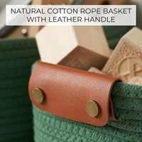Conjunto de 5 Cestos de Armazenamento de Algodão Resistente para Prateleiras, Perfeitos para Organização Doméstica, Cestos de Armazenamento de Qualidade