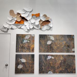 Venta al por mayor única 3D de medios mixtos tela decoración de la pared diseños de pintura accesorios para el hogar instalación de arte de la pared - Product Image 6