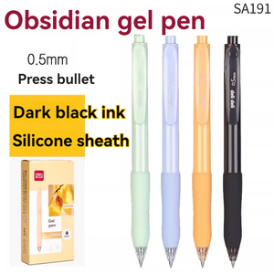 Deli SA191 Obsidian Druckgel-Stift Grün-Schwarz 2 Tintenarten Glatt Schreibend Silikonhülle Komfortabler Griff 0,5 mm Kugelschreiber Hochwertig - Product Image 4
