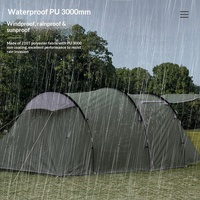 Tente de camping professionnelle pour l'extérieur, une pièce, un salon, double couche, imperméable, type tunnel