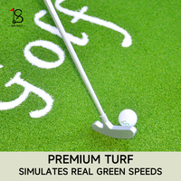 Tapis de putting de golf portable 1,5x3m, pliable, pour intérieur et extérieur, avec logo personnalisé, vente chaude