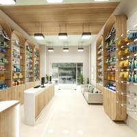 Vitrine murale personnalisée pour pharmacie avec éclairage LED - Étagères d'exposition médicales pour la décoration et la rénovation des magasins de détail
