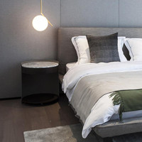 Table de chevet multifonctionnelle DEGAS, design nordique, luxe léger, minimaliste moderne, meubles de chambre à coucher rembourrés en cuir