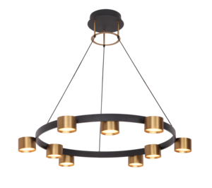 Masivel 9 <strong>Light</strong> Brass <strong>Cylinder</strong> Chandelier Metal Acrylic Modern Pendant <strong>Light</strong> for Living Room - Product Image 3