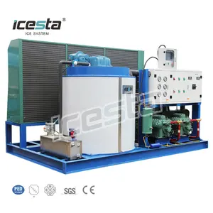 ICESTA אוטומטית מכונת קרח פתיתים אמינה גבוהה חיי שירות ארוכים קירור אוויר תעשייתי 10 טון מכונת קרח פתיתים לעיבוד מזון