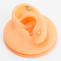 Bijou de piercing en titane G23/F136 sur mesure, labret à filetage interne, zircon, cœur, couronne, piercing pour la langue, cartilage, boucle d'oreille