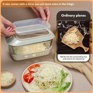 Râpe à légumes manuelle en acier inoxydable avec bol en verre, trancheuse à fromage de qualité alimentaire, râpe à fromage, récipient de rangement en PP, 1380 ml - Product Image 5